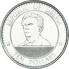 Coin, Liberia, 10 Dollars, 2022, Joseph Jenkins Roberts, MS(63), Nickel plated