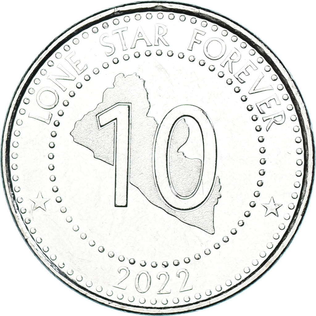 Coin, Liberia, 10 Dollars, 2022, Joseph Jenkins Roberts, MS(63), Nickel plated