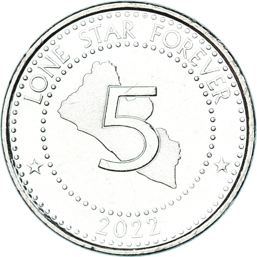 Moneta, Liberia, 5 Dollars, 2022, Edward James Roye, SPL, Acciaio placcato