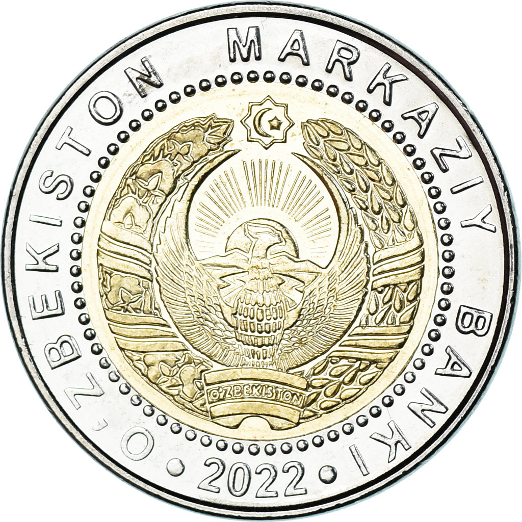 Munten, Oezbekistan, 1000 Soʻm, 2022, Armoiries nationales, UNC-, Bi-Metallic