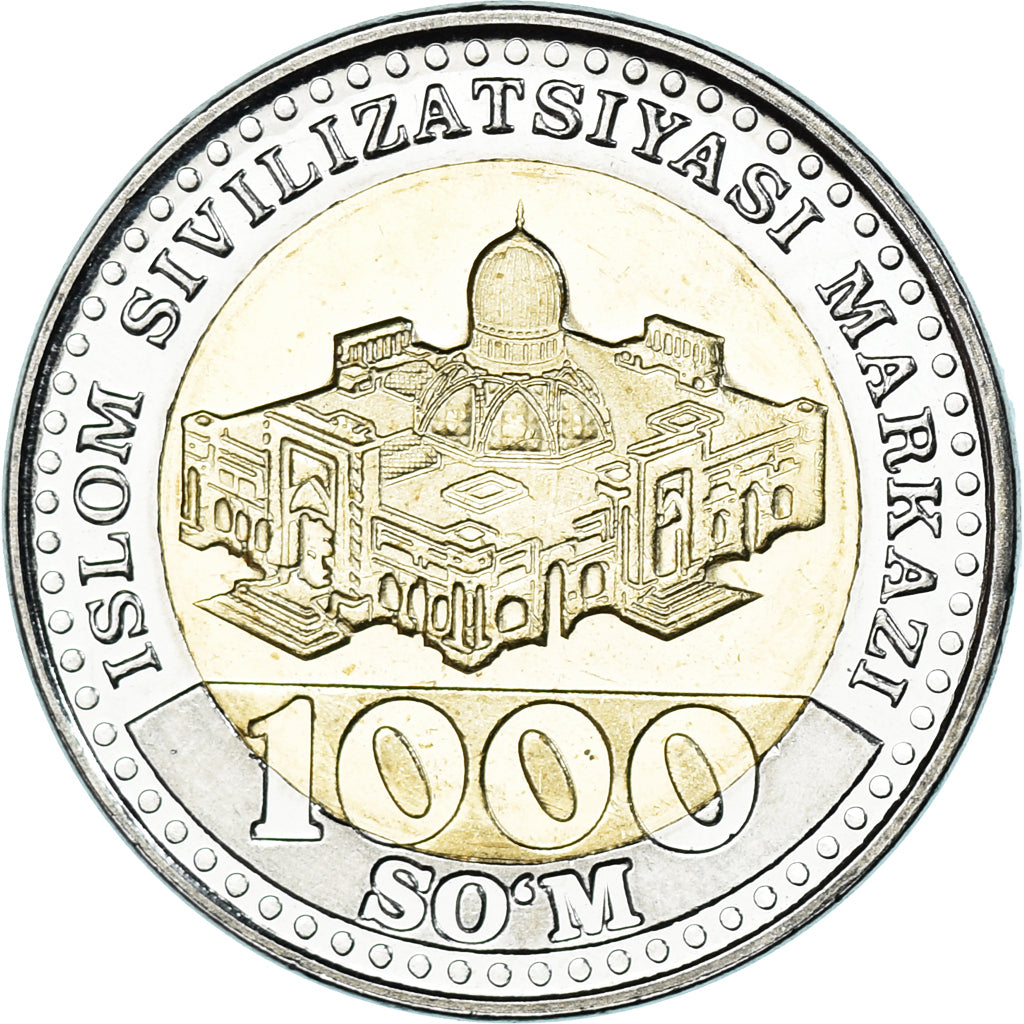 Munten, Oezbekistan, 1000 Soʻm, 2022, Armoiries nationales, UNC-, Bi-Metallic