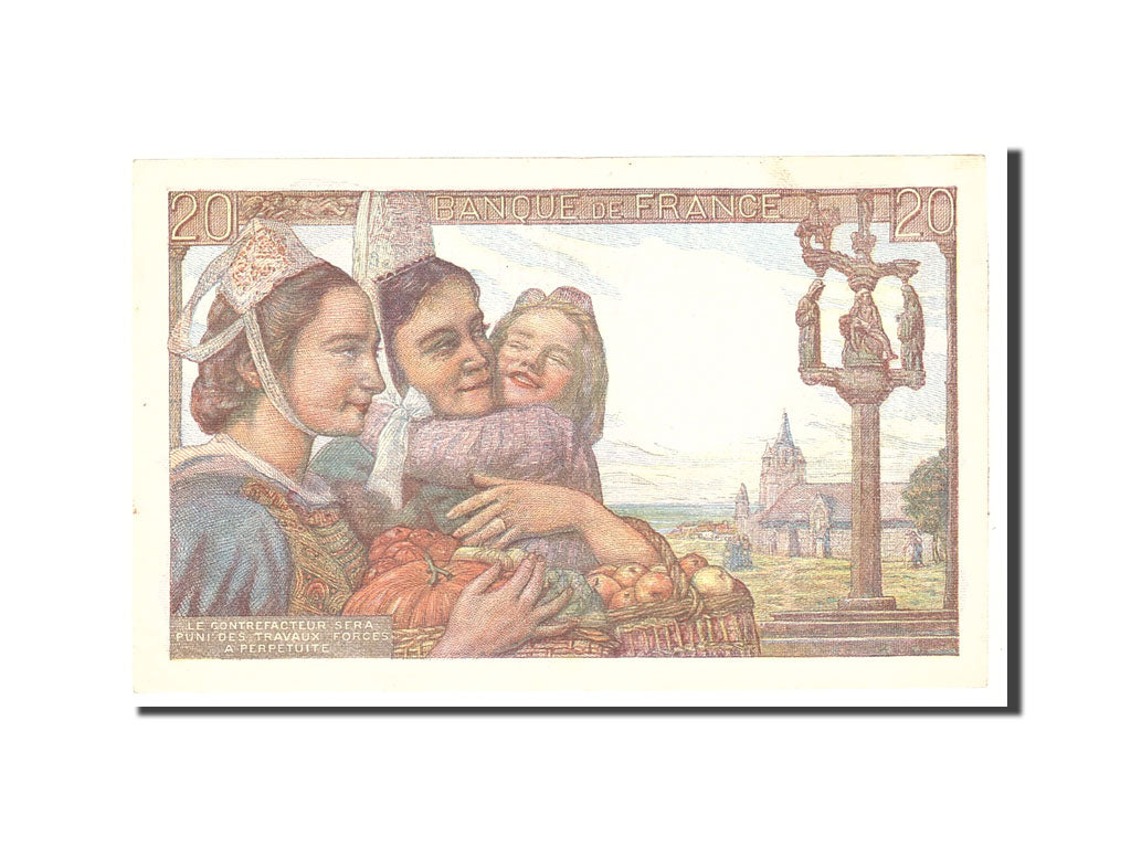 Banknote, France, 20 Francs, 1948, 1948-01-29, AU(55-58), Fayette:13.12, KM:100c