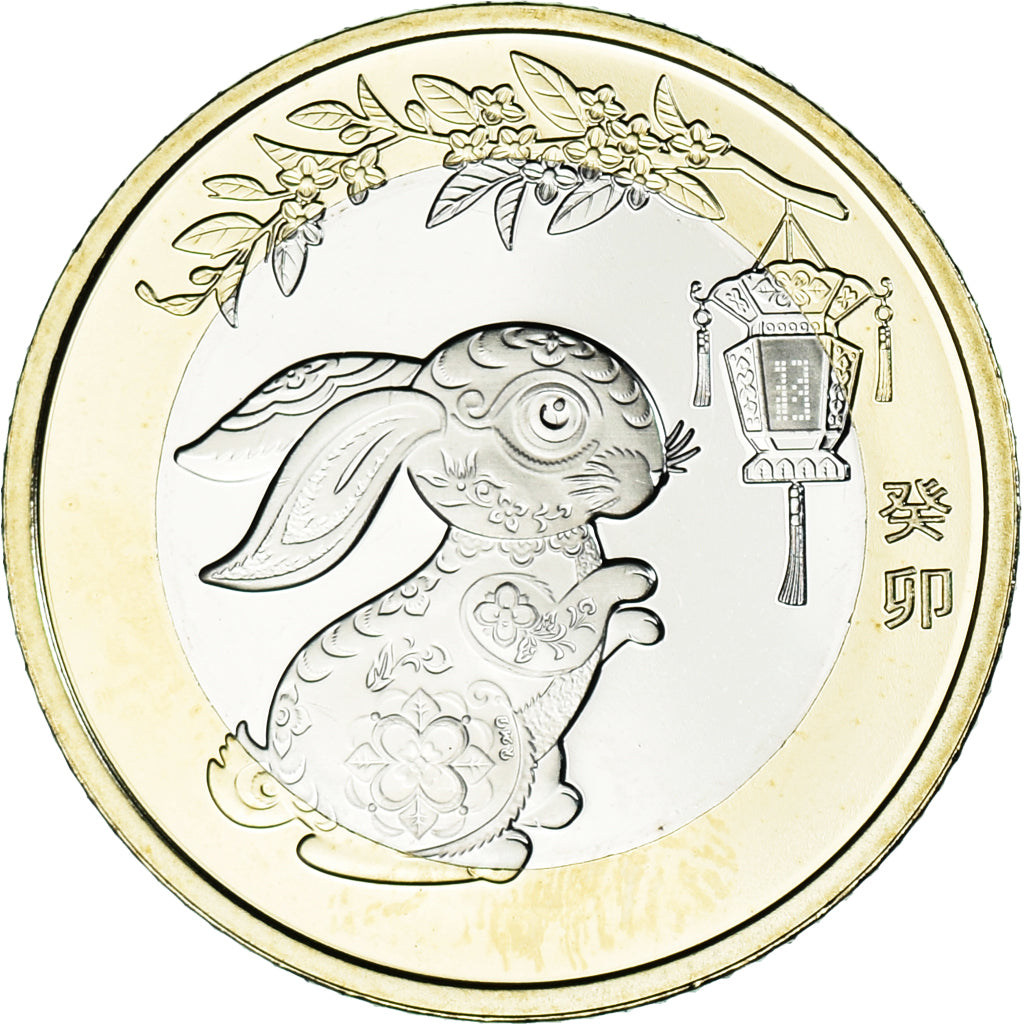 Monnaie, Chine, 10 Yüan, 2023, Année du Lapin., SPL, Bimétallique, KM:2680