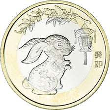 Monnaie, Chine, 10 Yüan, 2023, Année du Lapin., SPL, Bimétallique, KM:2680