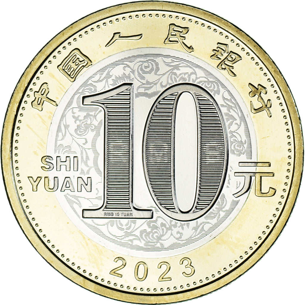 Monnaie, Chine, 10 Yüan, 2023, Année du Lapin., SPL, Bimétallique, KM:2680