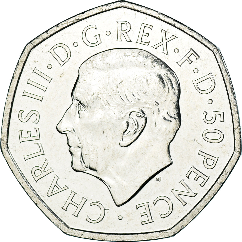 Coin, Great Britain, 50 Pence, 2022, British Royal Mint, Charles III Life and