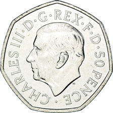 Coin, Great Britain, 50 Pence, 2022, British Royal Mint, Charles III Life and