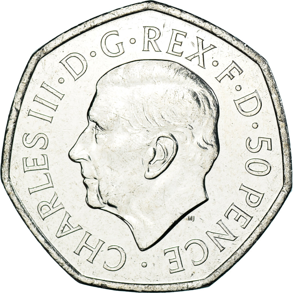 Coin, Great Britain, 50 Pence, 2022, British Royal Mint, Charles III Life and