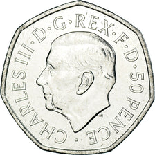Coin, Great Britain, 50 Pence, 2022, British Royal Mint, Charles III Life and