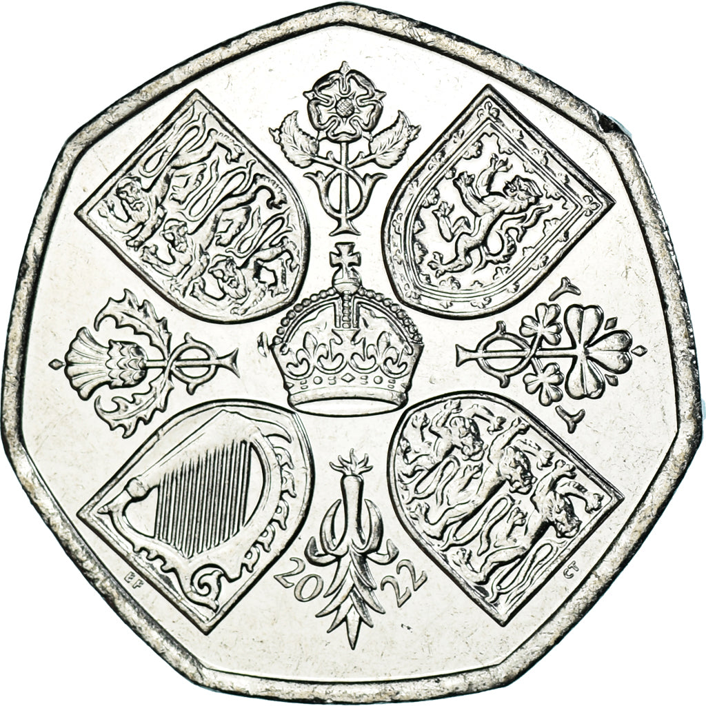Coin, Great Britain, 50 Pence, 2022, British Royal Mint, Charles III Life and