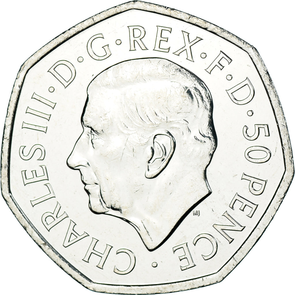 Coin, Great Britain, 50 Pence, 2022, British Royal Mint, Charles III Life and