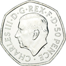 Coin, Great Britain, 50 Pence, 2022, British Royal Mint, Charles III Life and