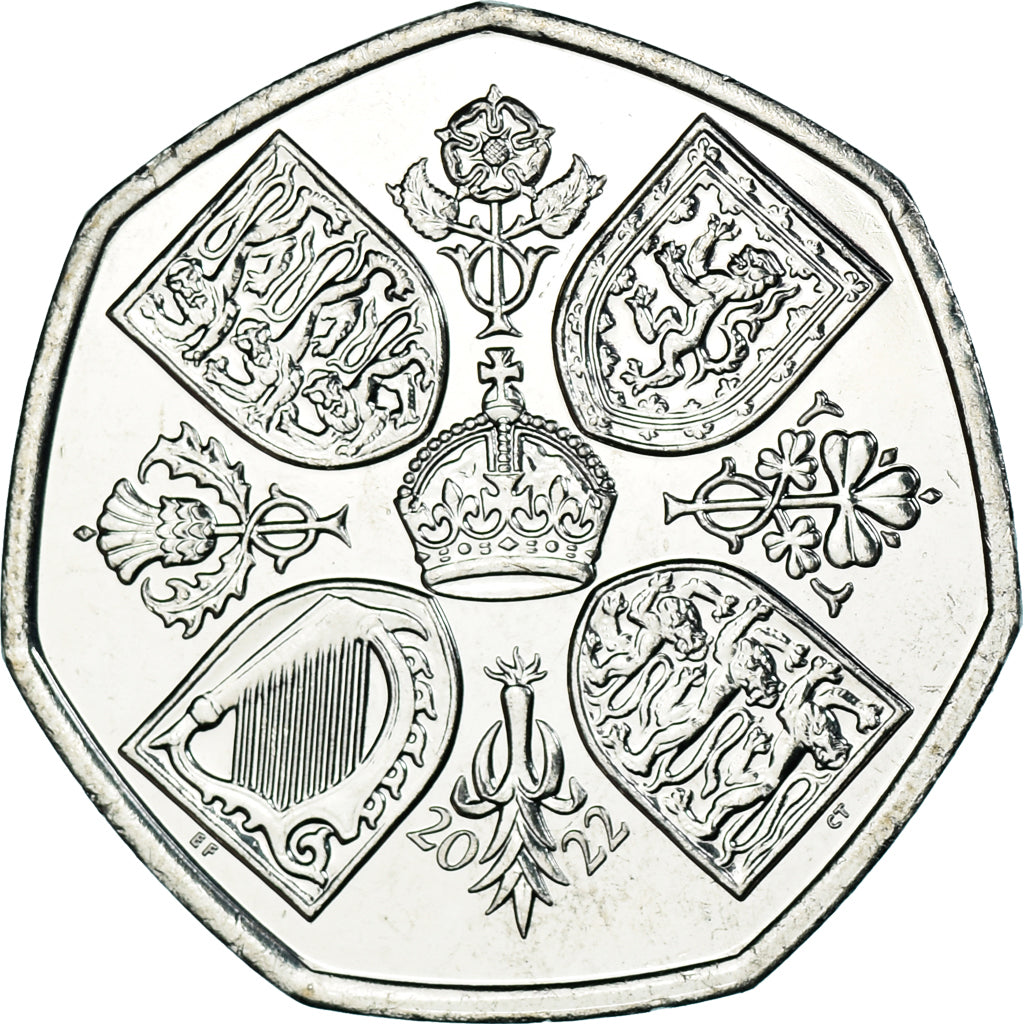 Coin, Great Britain, 50 Pence, 2022, British Royal Mint, Charles III Life and