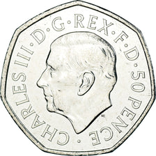 Coin, Great Britain, 50 Pence, 2022, British Royal Mint, Charles III Life and