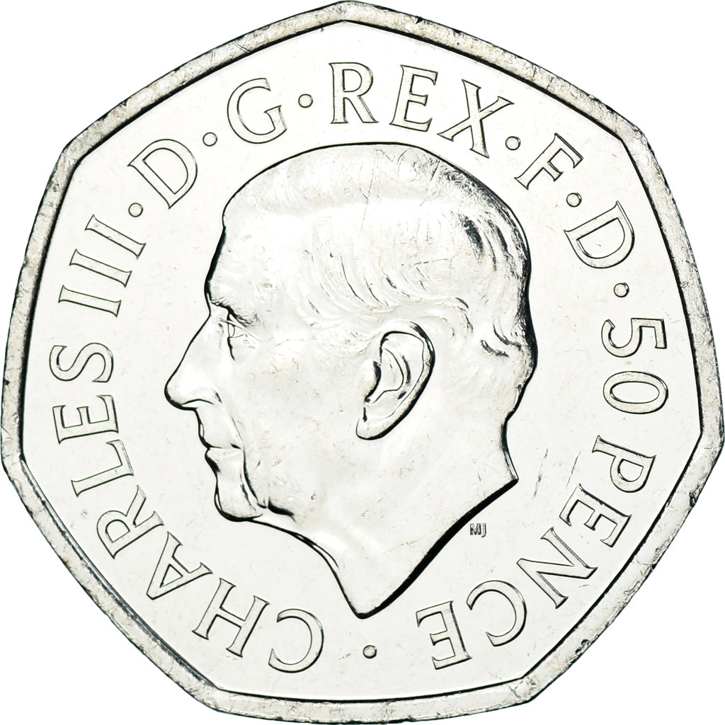 Coin, Great Britain, 50 Pence, 2022, British Royal Mint, Charles III Life and