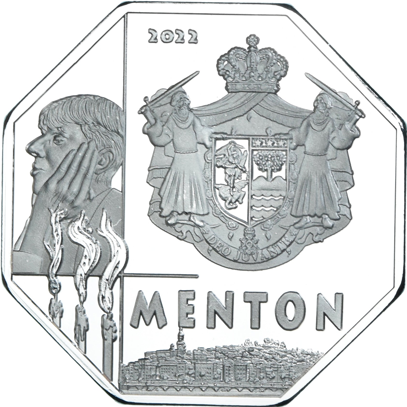 Coin, France, 20 Francs, 2022, Cuni/Platid/Brass.Kiss of Judas,Menton.BE