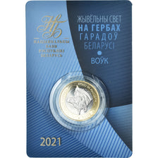 Monnaie, Bélarus, 2 Roubles, 2021, Wolf. FDC, FDC, Bimétallique