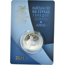 Monnaie, Bélarus, 2 Roubles, 2021, Deer.FDC, FDC, Bimétallique