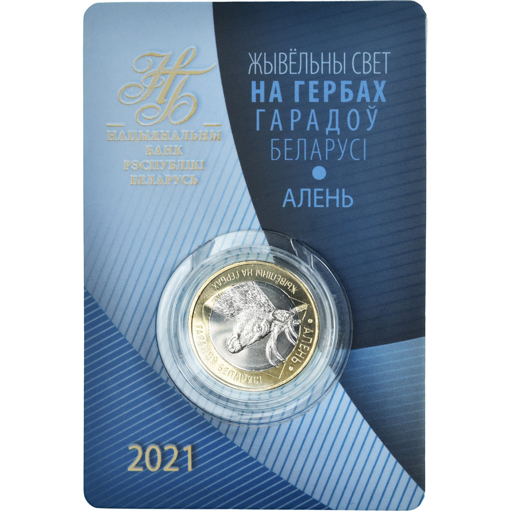 Munten, Wit Rusland, 2 Roubles, 2021, Deer.FDC, FDC, Bi-Metallic