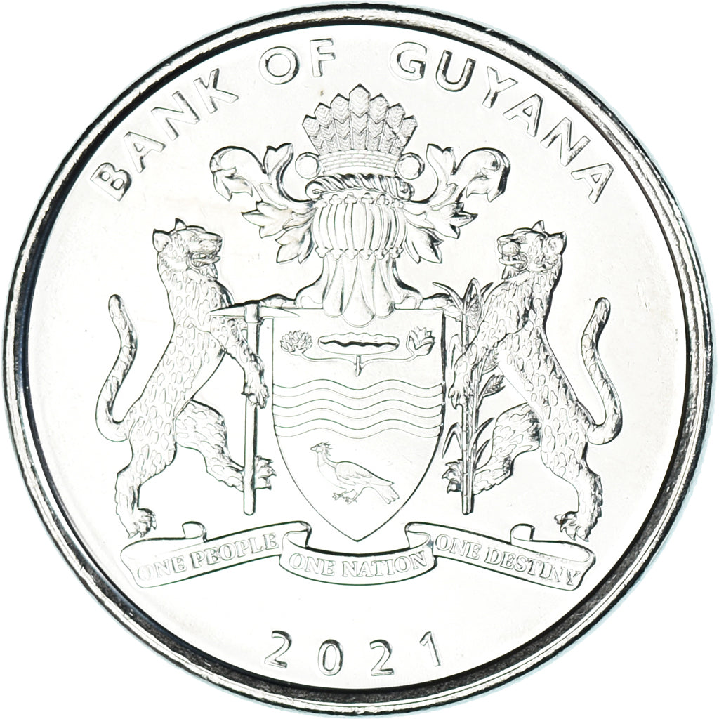 Coin, Guyana, 100 Dollars, 2021, 55 Years of Independence.colorized., MS(63)