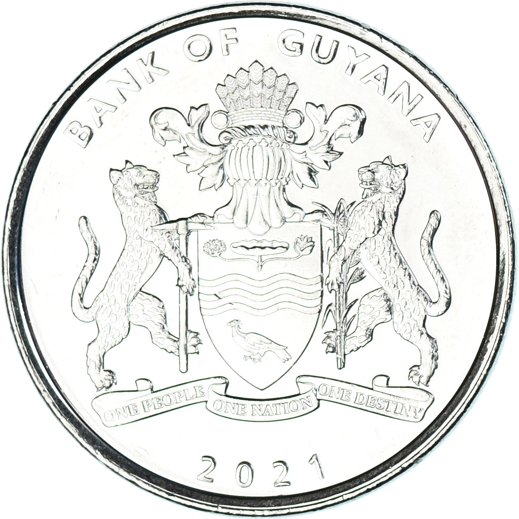 Coin, Guyana, 100 Dollars, 2021, 55 Years of Independence.colorized., MS(63)
