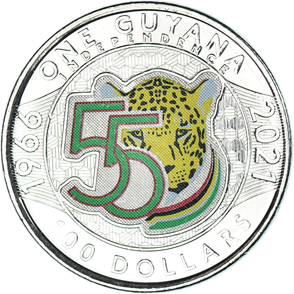 Monnaie, Guyana, 100 Dollars, 2021, 55 Years of Independence.colorized., SPL