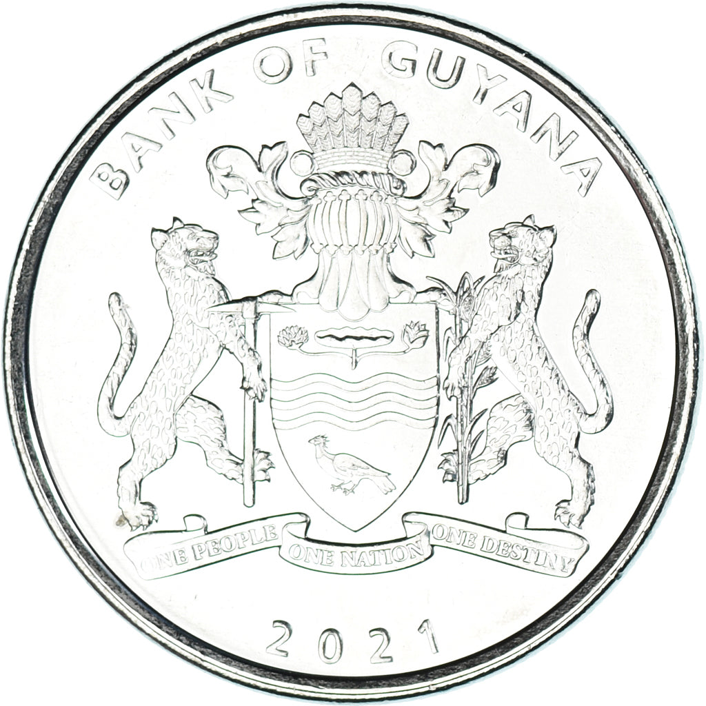 Coin, Guyana, 100 Dollars, 2021, 55 Years of Independence.colorized., MS(63)
