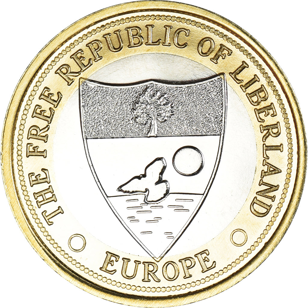 Coin, Eurozone, 20 Merits, 2023, LIBERLAND, MS(63), Bi-Metallic