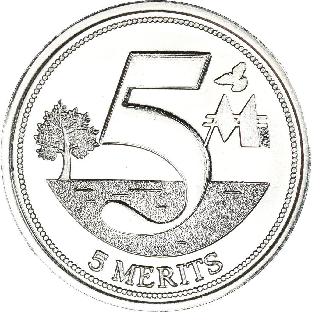 Coin, Eurozone, 5 Merits, 2017, LIBERLAND, MS(63), Nickel