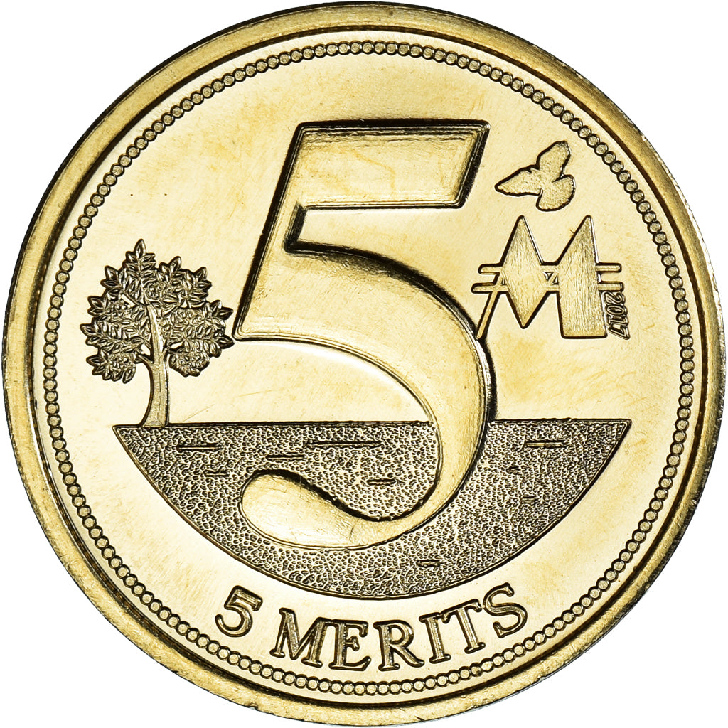 Moneda, Eurozone, 5 Merits, 2017, LIBERLAND, SC, laiton