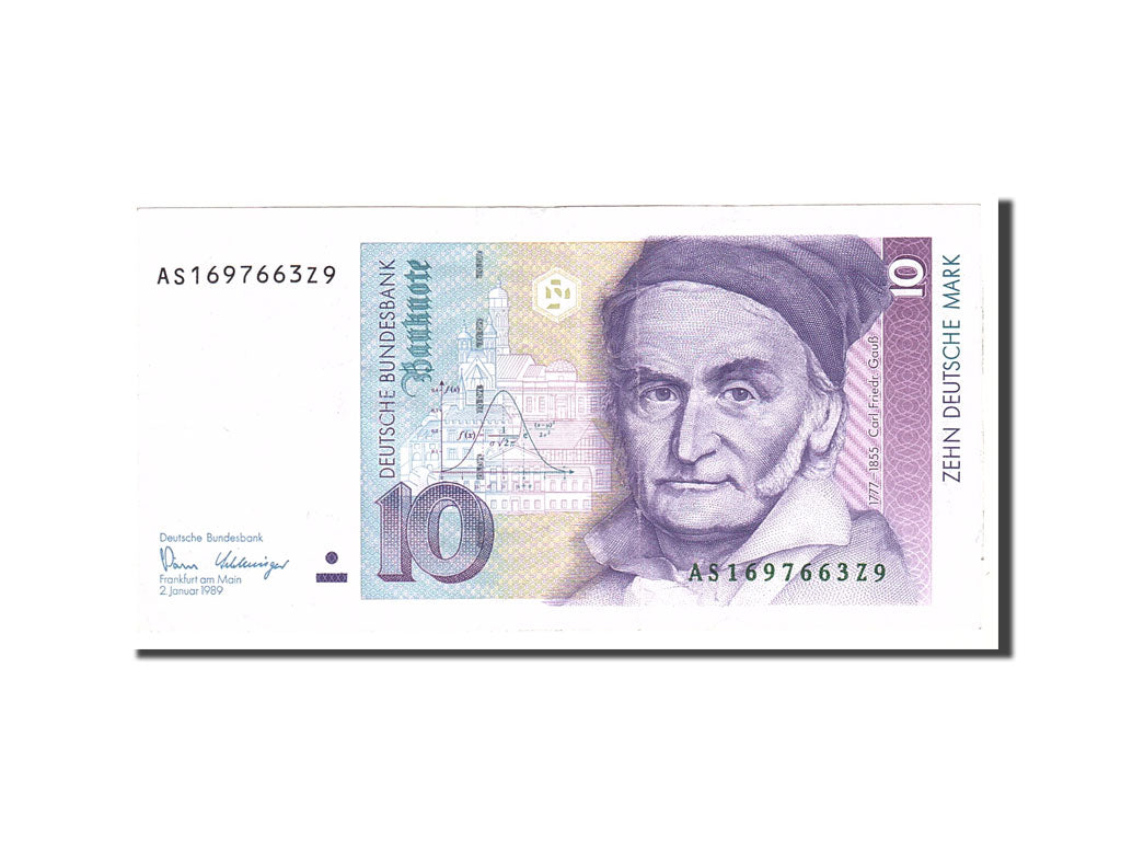GERMANIA - REPUBBLICA FEDERALE, 10 Deutsche Mark, 1989, KM:38a, 1989-01-02, BB
