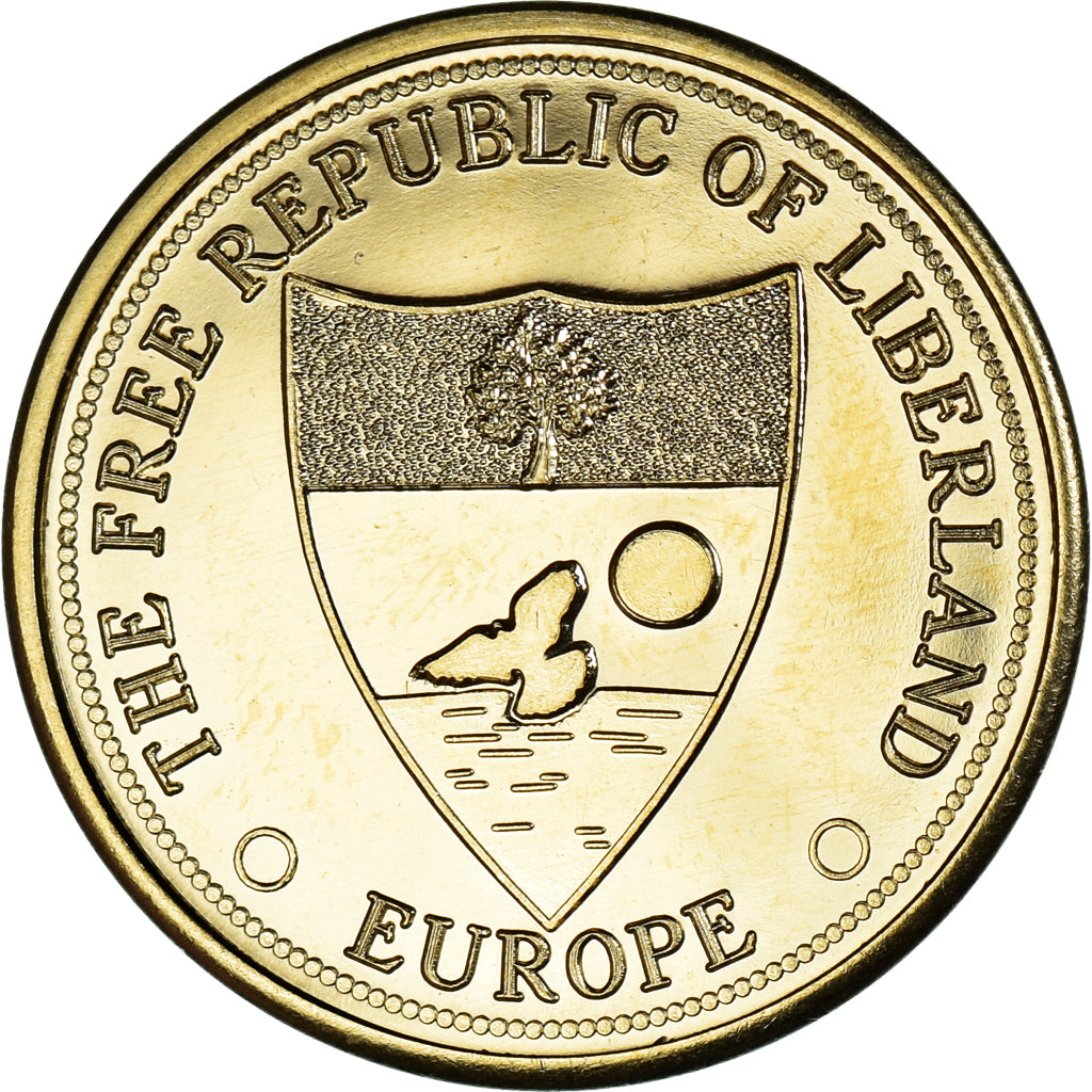 Coin, Eurozone, 5 Merits, 2017, LIBERLAND, MS(63), laiton