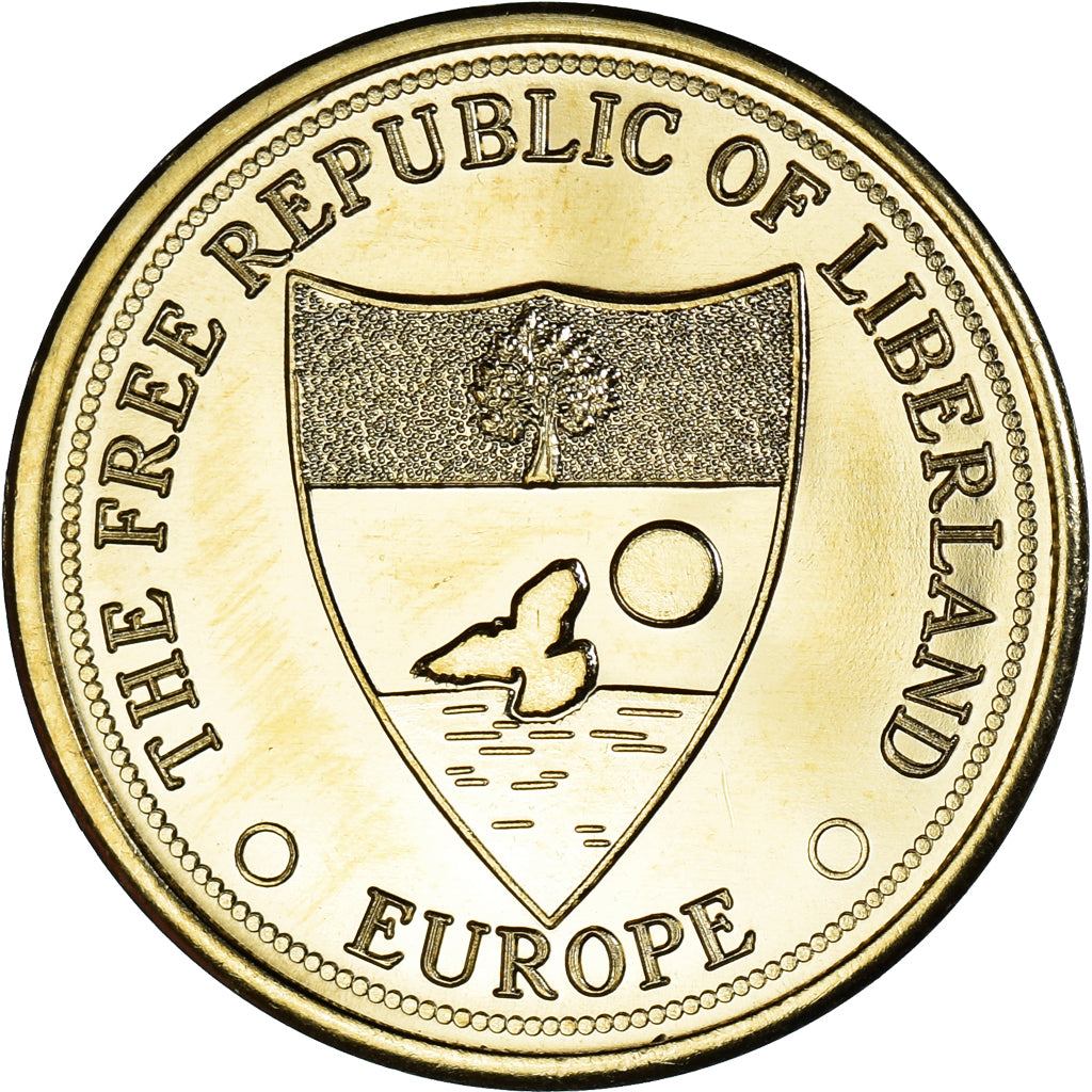 Coin, Eurozone, 5 Merits, 2017, LIBERLAND, MS(63), laiton
