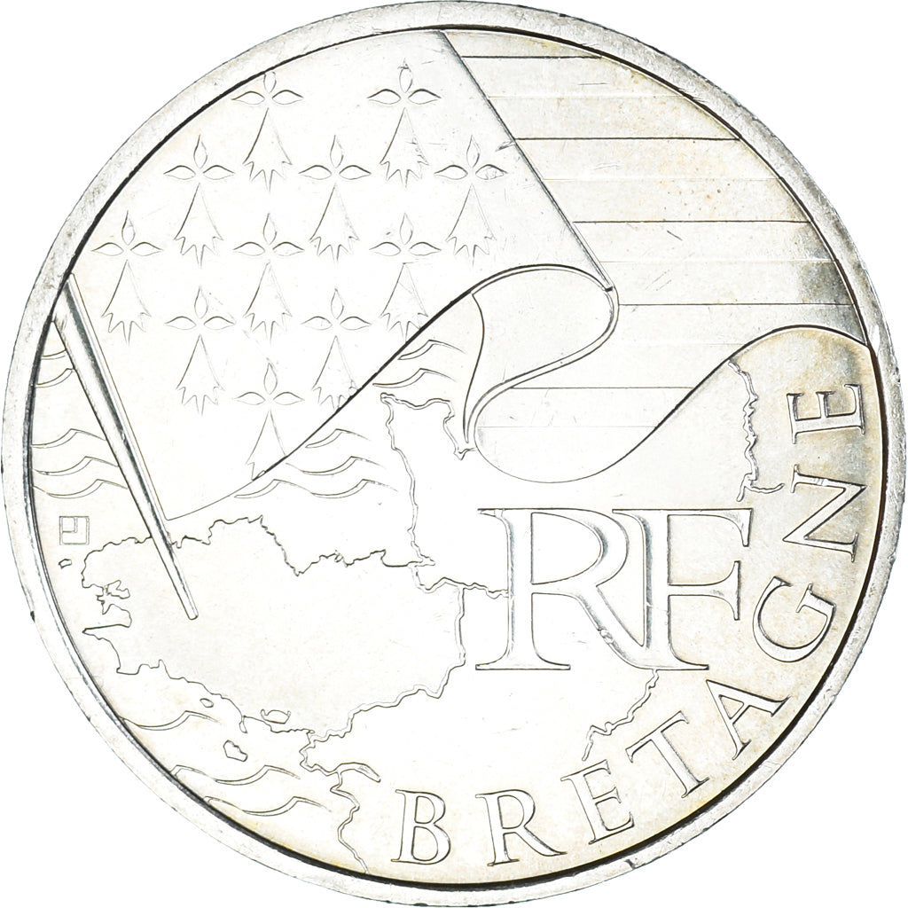 Frankreich, 10 Euro, Bretagne, 2010, Paris, UNZ, Silber, KM:1648