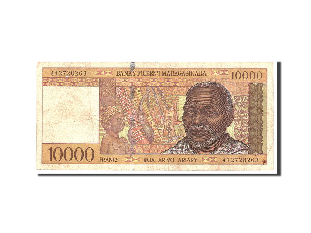 Madagascar, 10,000 Francs = 2000 Ariary, 1995, KM:79a, Undated, TB