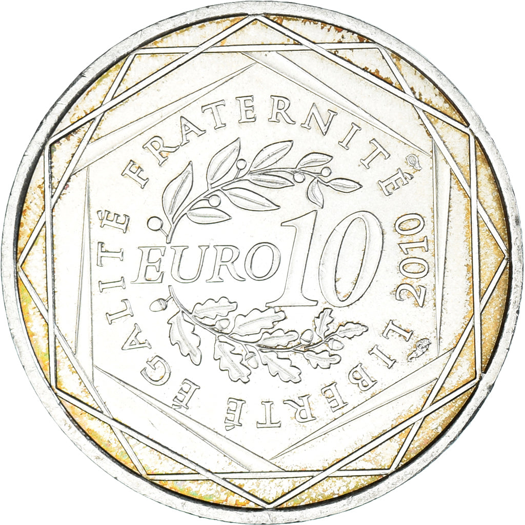 France, 10 Euro, 2010, Bretagne, AU(55-58), Silver, KM:1648