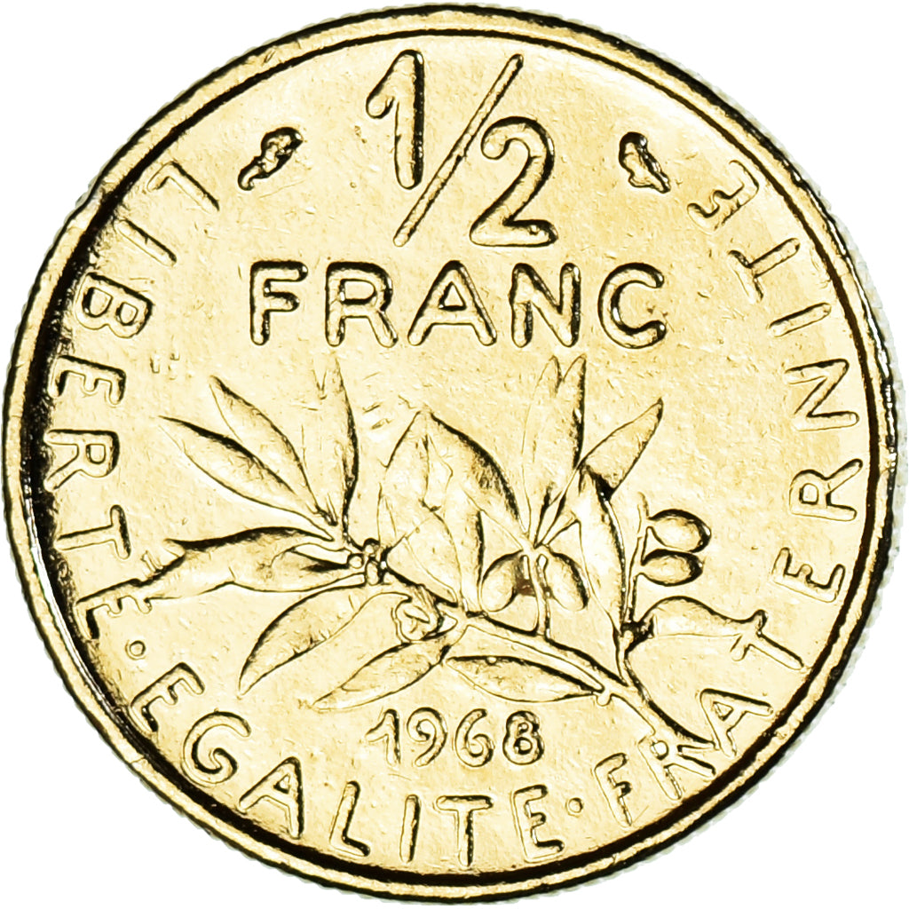 Moneta, Francia, 1/2 Franc, 1968, Fantasy coinage, SPL-, Golden