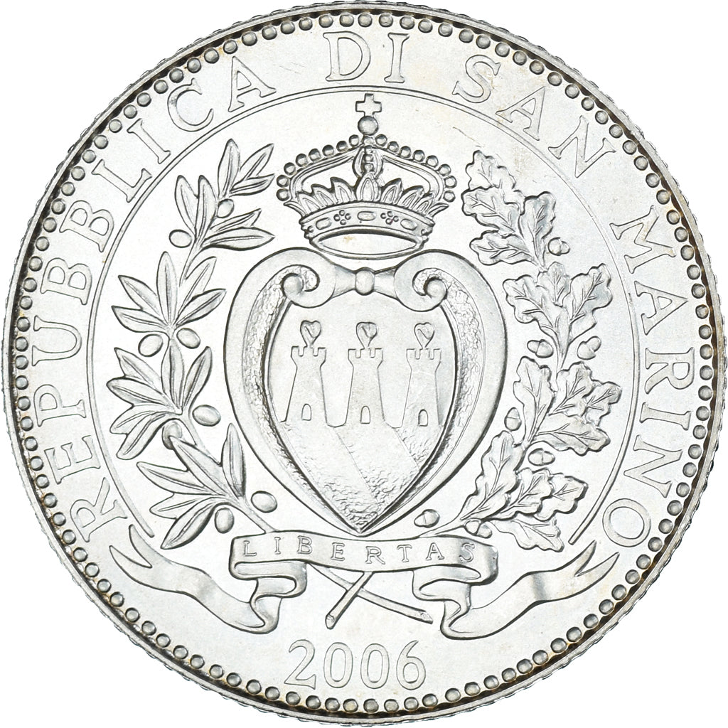 San Marino, 5 Euro, 2006, Rome, Melchiorre Delfico, MS(63), Silver, KM:472