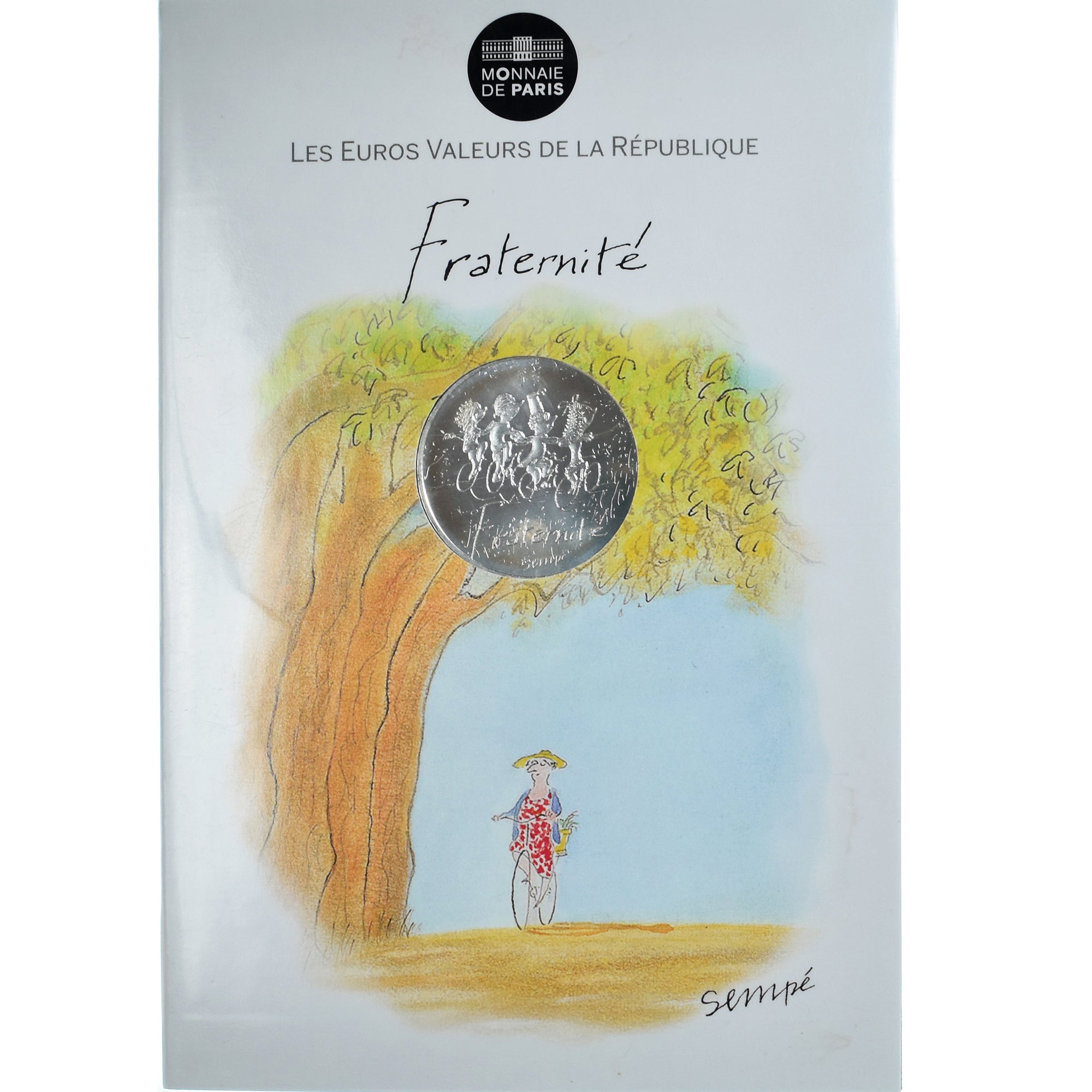 Francia, 10 Euro, Fraternité, 2014, SEMPÉ - FRATERNITÉ, FDC, Plata