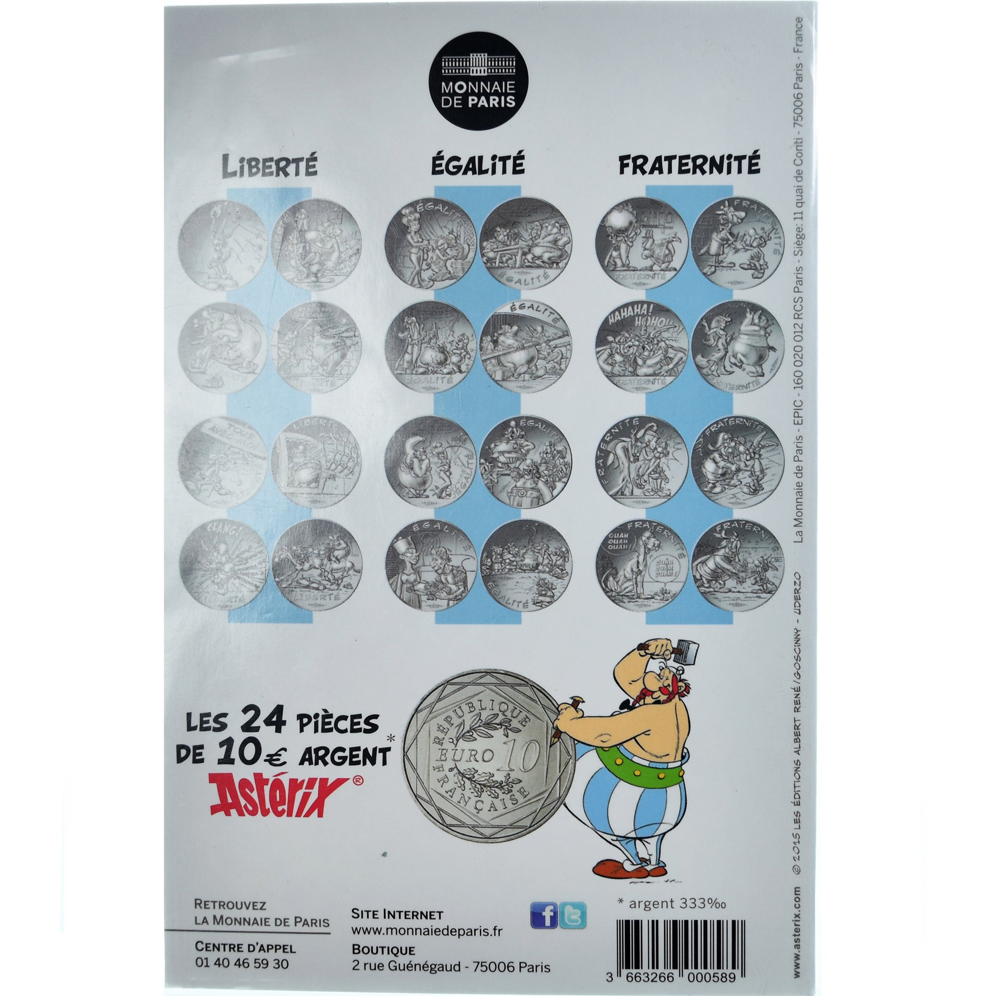 Frankreich, Monnaie de Paris, 10 Euro, Astérix Fraternité (Astérix chez les
