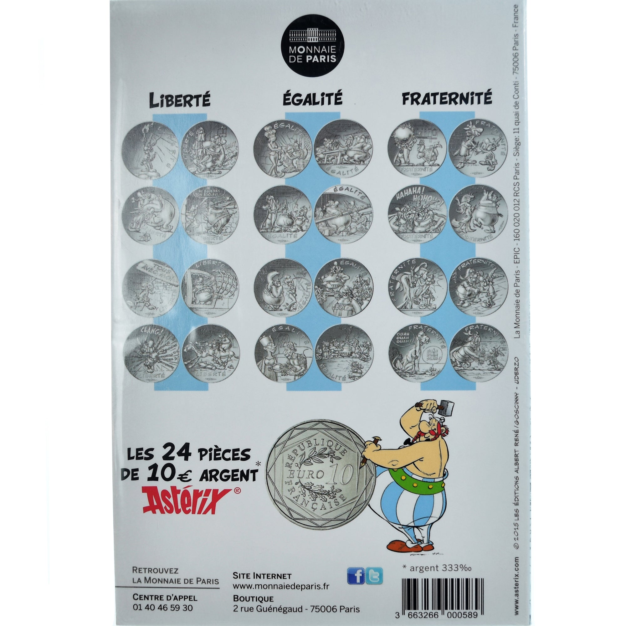 France, Monnaie de Paris, 10 Euro, Astérix Égalité (Le Domaine des dieux)