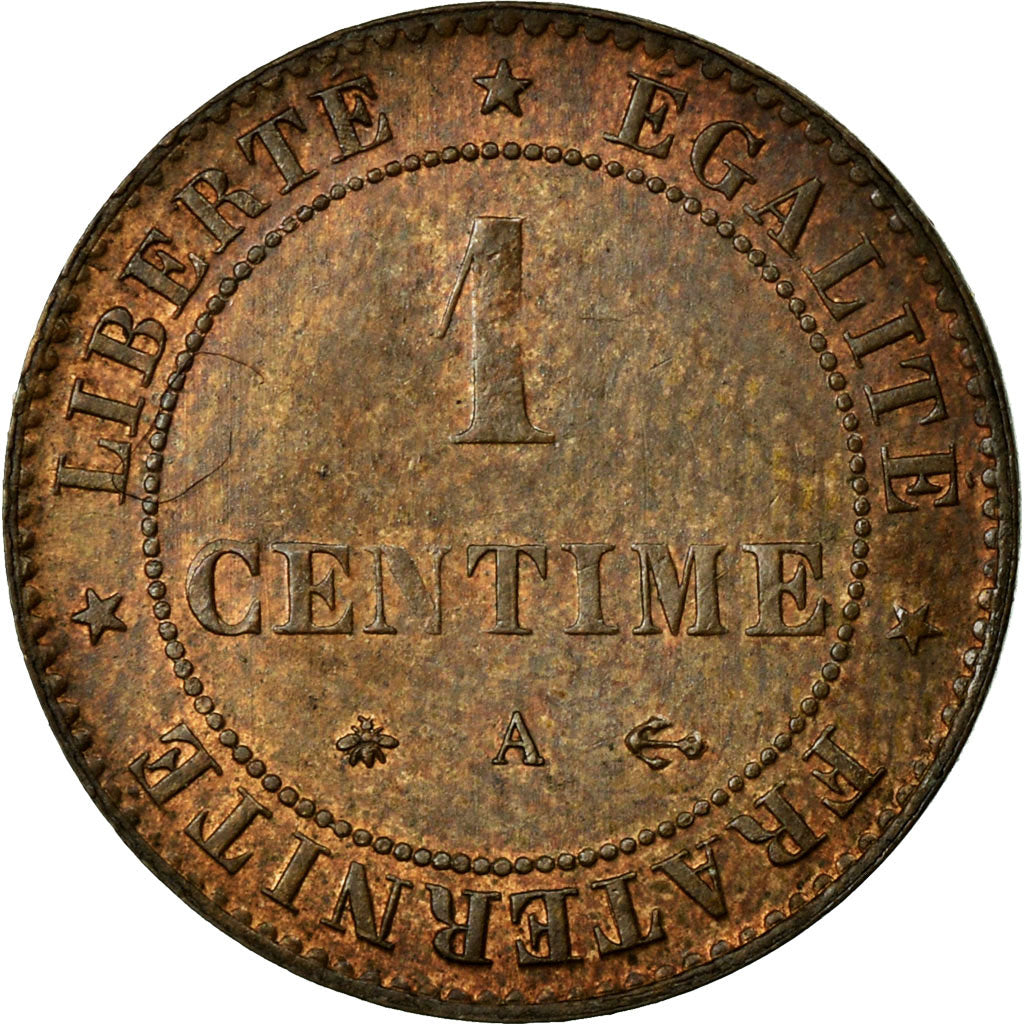 Münze, Frankreich, Cérès, Centime, 1877, Paris, VZ, Bronze, Gadoury:88
