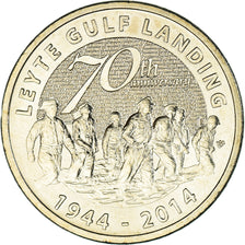 Coin, Philippines, 5 Piso, 2014, Leyte Gulf Landing, MS(63), Copper-nickel