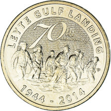 Coin, Philippines, 5 Piso, 2014, Leyte Gulf Landing, MS(63), Copper-nickel