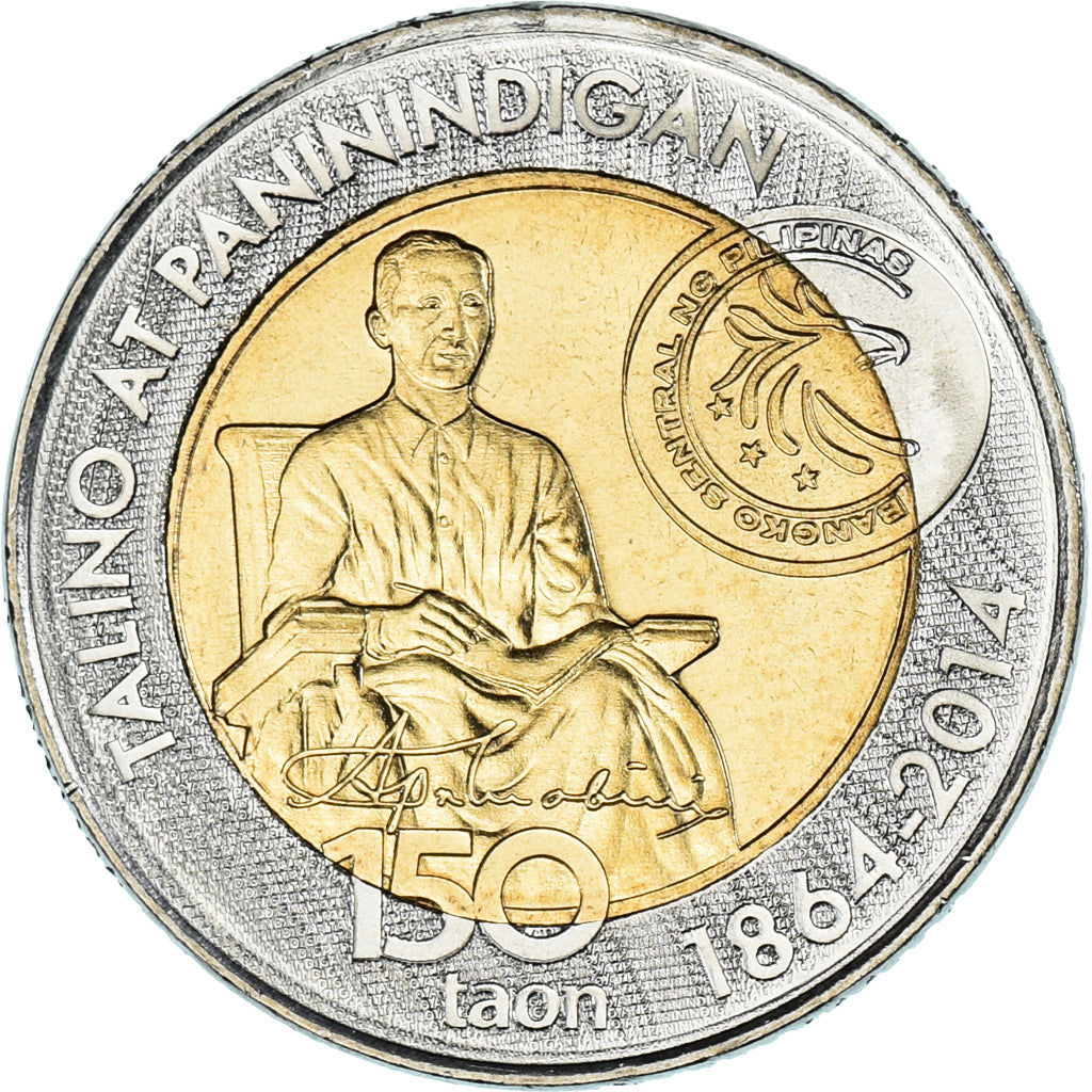 Monnaie, Philippines, 10 Piso, 2014, SPL, Bimétallique