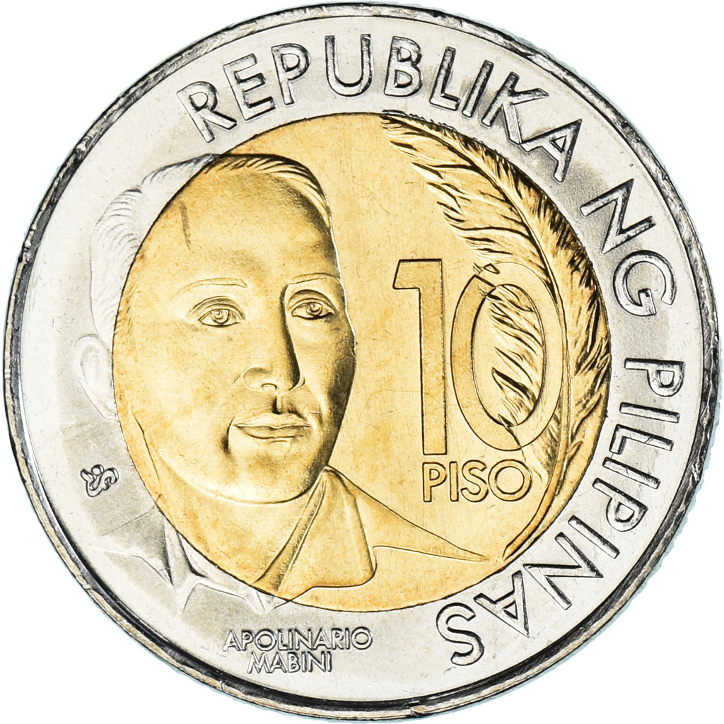Monnaie, Philippines, 10 Piso, 2014, SPL, Bimétallique