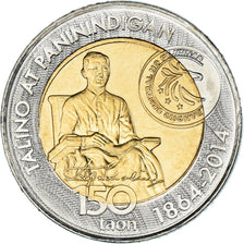Moneta, Filipiny, 10 Piso, 2014, MS(63), Bimetaliczny