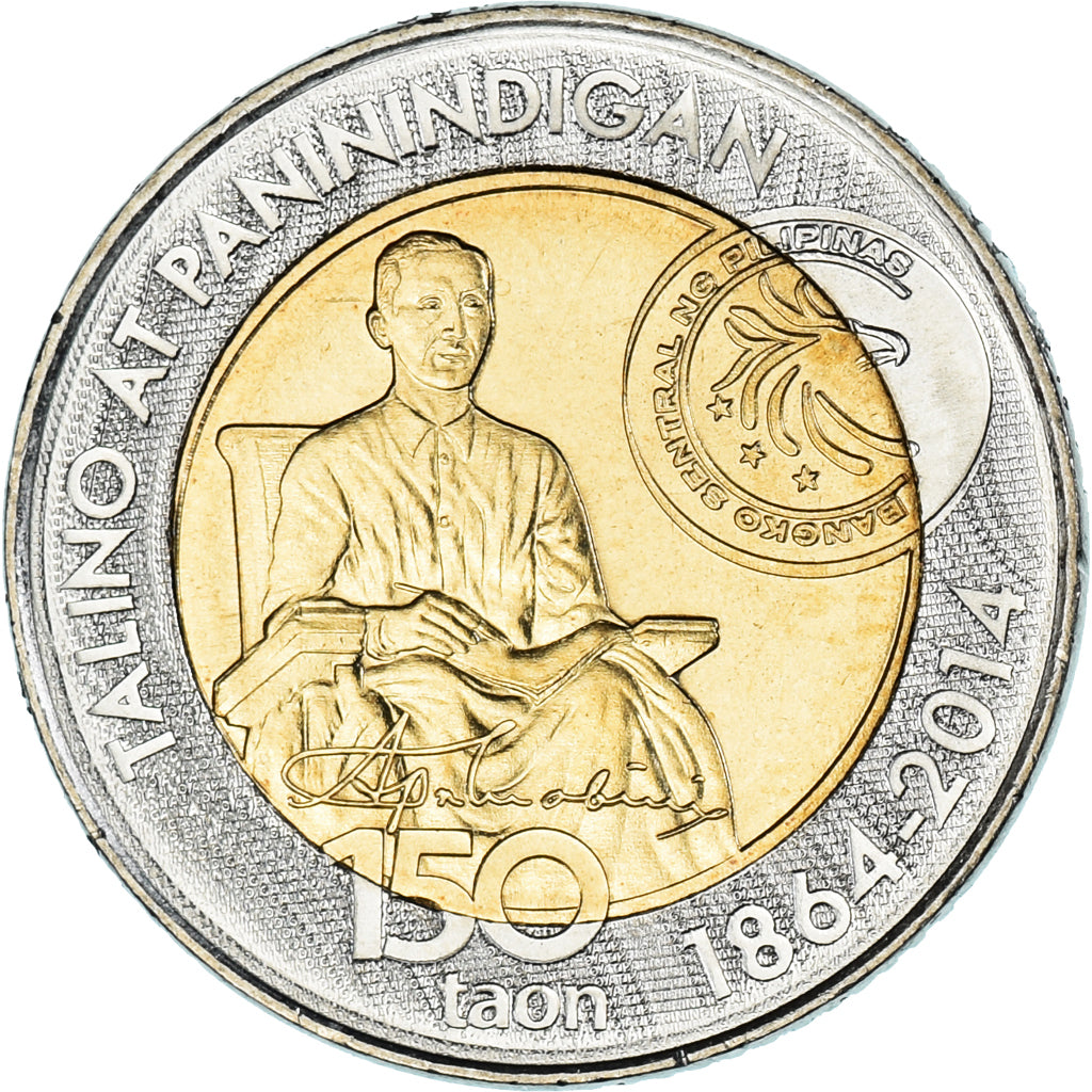 Coin, Philippines, 10 Piso, 2014, MS(63), Bi-Metallic