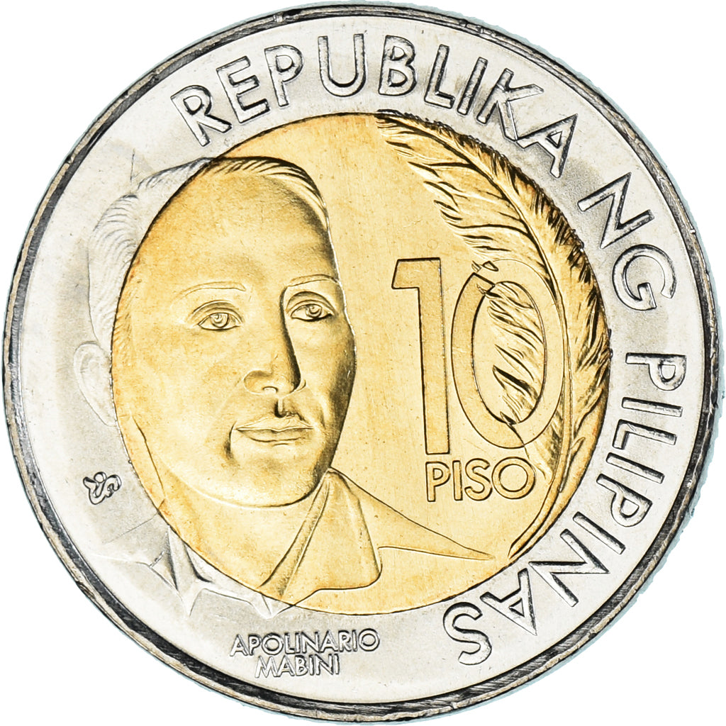 Coin, Philippines, 10 Piso, 2014, MS(63), Bi-Metallic