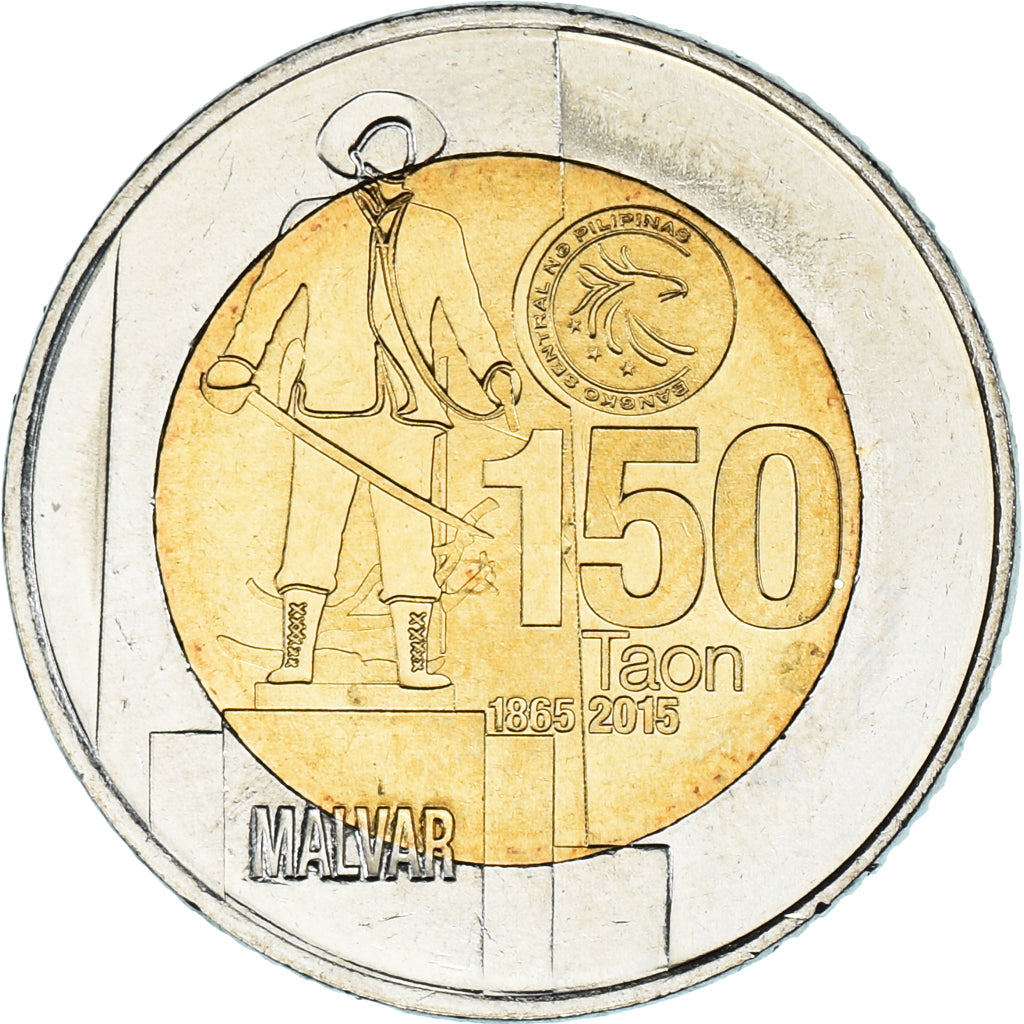 Coin, Philippines, 10 Piso, 2015, 150ème anniversaire de la naissance de Miguel